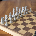 Wooden And Concrete Collectible Chessboard.