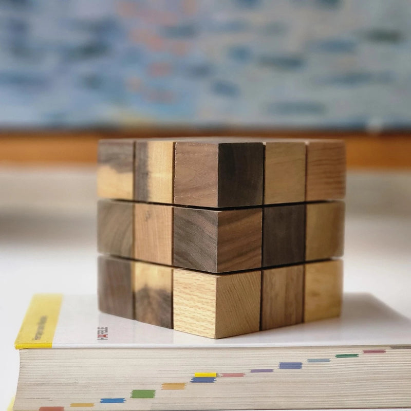 Multicolored Wooden Puzzle Cube