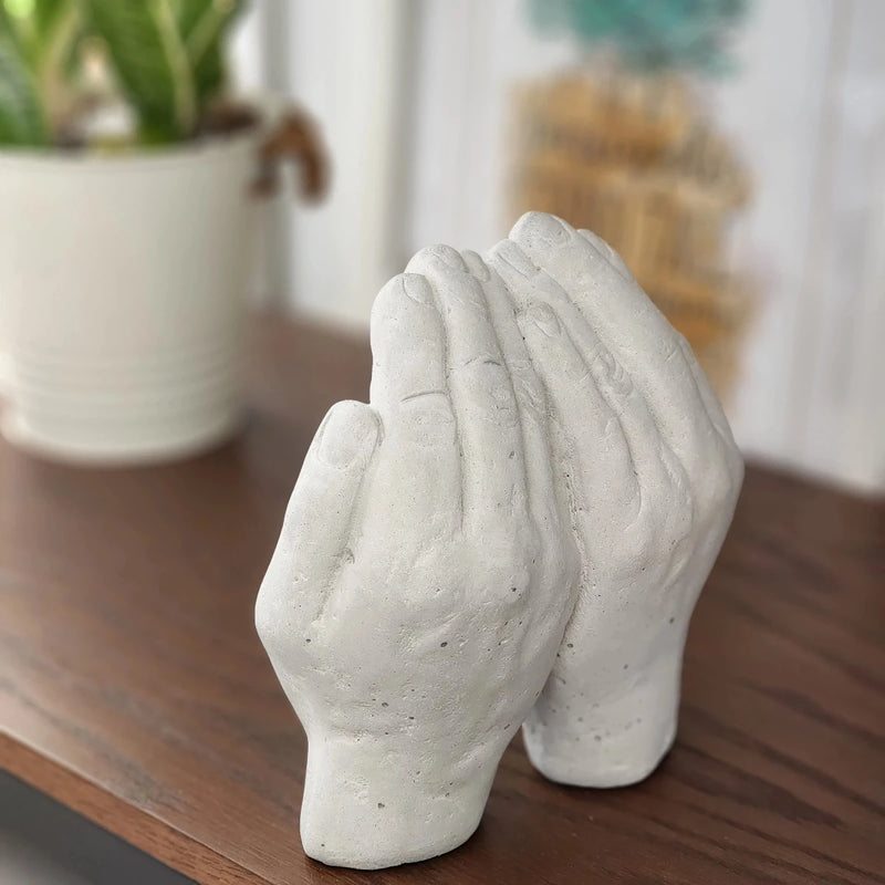 Gray Real Concrete Hand Sculpture