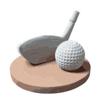 Decorative Golf Club And Golf Ball Set With Wooden Base