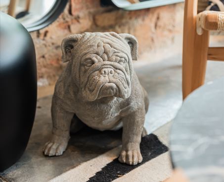 Escultura De Perro Bulldog Tamaño Real