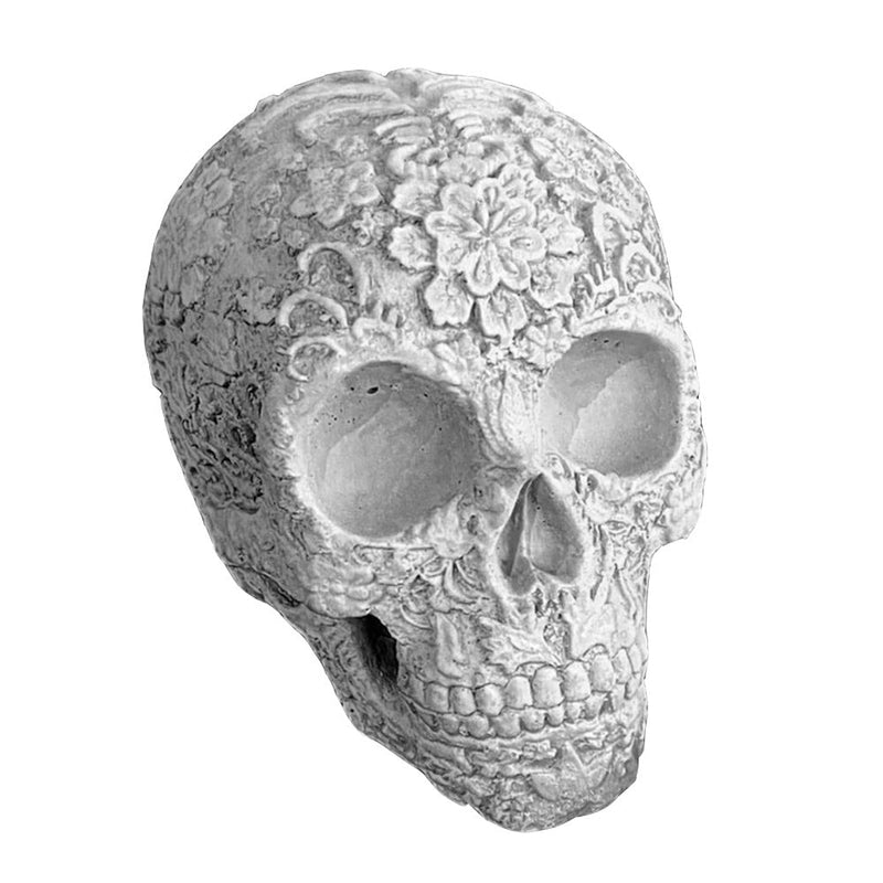 Flowered Skull Sculpture